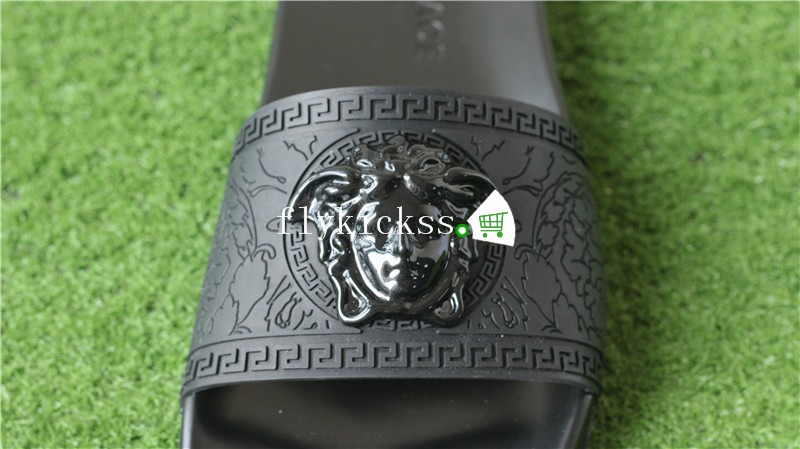 Versace Medusa Head Slides All Black